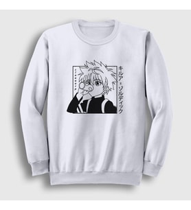 Presmono Unisex Beyaz Killua Anime Hunter X Hunter Sweatshirt 238833tt