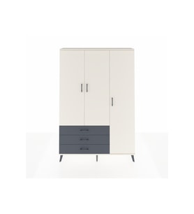 Arges Dolap 6 Raflı 3 Çekmeceli Tek Askılı 132x30x195 Aytaşı-Aytaşı/Antrasit
