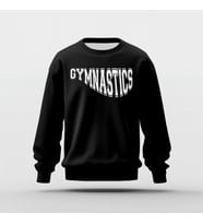Gymnastics Tasarım Baskılı Basic Sweatshirt (Siyah)