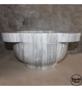 Sipahi Marble Marmara Pijamalı Yuvarlak Düz Kurna