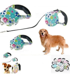 Desenli Köpek Tasması Otomatik Makaralı köpek Gezdirme tasması Kayış 5 Metre Köpek Tasması (Karışık)
