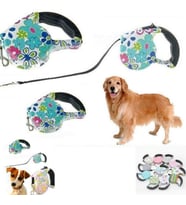 Desenli Köpek Tasması Otomatik Makaralı köpek Gezdirme tasması Kayış 5 Metre Köpek Tasması (Karışık)