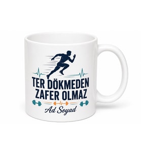 Dünya Spor Günü Sağlıklı Beden İçin Ter Dökenlere Özel Tasarım Kupa Bardak Hediye