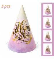 5 Li Kutulu Happy Birthday Parti Şapkası