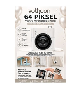 Mini Dijital Kamera 64mp 16x Digital Zoom Retro Vintage 1.4’’ekranlı Video Kamera Taşınabilir Tasarım Beyaz