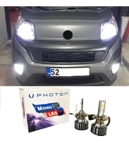 Fiat Fiorino Led Xenon Uzun + Kısa Far Ampulü H4 Mono Yeni Seri Beyaz