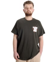 Mode XL Büyük Beden Erkek T-shirt LIVE OR DIE 23124 Haki