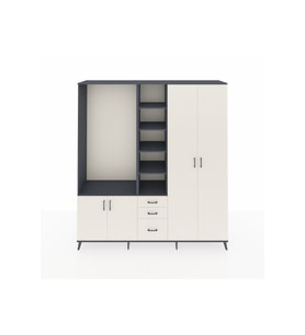Hyperion Dolap 13 Raflı 3 Çekmeceli 4 Kapaklı 220x44x243 Antrasit-Aytaşı/Aytaşı
