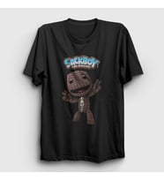 Presmono Unisex Beyaz Sign Sackboy A Big Adventure T-Shirt 544903tt (Siyah)