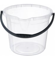 L Şeffaf Temizlik Kovası – Ergonomik Saplı, Alt Tutma Kulplu, Ölçü Çizgili, Dayanıklı Plastik Temizlik Kovası Ev, Ofis ve Profesyonel Kullanım