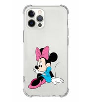Apple iPhone 12 ProMax Uyumlu Köşe Korumalı Antişok  Kapak Minnie Mouse Tasarımlı Şeffaf  Kılıf