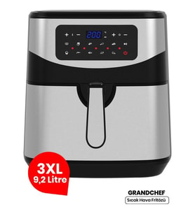 GOLDMASTER GM-7497 GRANDCHEF 9.2 LİTRE INOX GENİŞ HAZNELİ 3XL DOKUNMATİK 10 ÖN AYARLI AİRFRYER SICAK HAVA FRİTÖZÜ (Siyah)