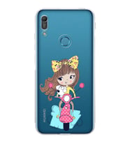 Huawei Y6 Pro 2019 Uyumlu Kamera korumalı Kapak Vespagirl Tasarımlı  Şeffaf Kılıf