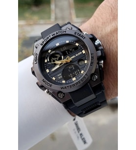 Daniel Klein DKISTE1305 Rakamları Gold Kordonu Siyah Renk Analog Dijital Hediye Paketli Erkek Kol Sa