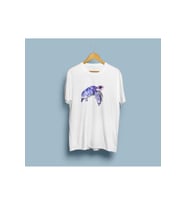 Oversize Mor Kaplumbağa Tasarım Unisex T-shirt