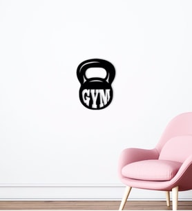 BK Home GYM Tasarımlı Ahşap Duvar Süsü-13 (Siyah)