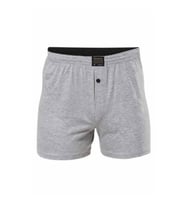 Düğmeli Pamuklu Erkek Penye Boxer Gri
