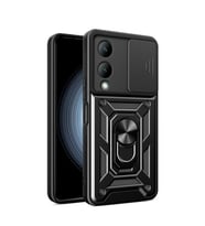 Vivo Y17s Kılıf Pars Lens Yüzüklü - Siyah