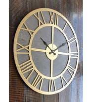Markakanvas Mermer Desenli  Duvar Saati  Çap 50-80 cm (Altın)