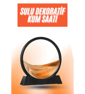 3d Led Işıklı Kum Saati Gece Lambası Hareketli Sulu Kum Saati Orta Boy