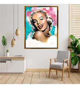 Tablore Pop Art Marilyn Monroe Portre Tablosu Çerçeveli Kanvas Tablo Modern Salon Dekoru