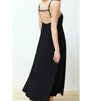 Moda Stil Relaxed Kare Yaka Maxi Boy Baskılı Ayarlanabilir Askılı A-Line Bürümcük Dokulu Örme Elbise (Kırmızı)