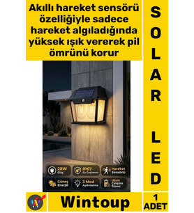 #Led Outdoor Dış Mekan Bahçe Su Geçirmez Sensörlü Güneş Enerjili Çiftli Solar Led Aydınlatma Lambası