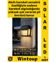 #Led Outdoor Dış Mekan Bahçe Su Geçirmez Sensörlü Güneş Enerjili Çiftli Solar Led Aydınlatma Lambası