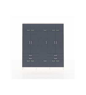 Arges Gardrop 11 Raflı 4 Çekmeceli 2 Askılı 220x30x243 Aytaşı-Antrasit