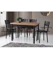 SMART MASA VE SMART SANDALYE TAKIMI, ATLANTİK ÇAM SİYAH, 110x70