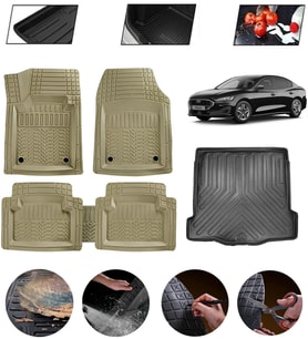 Ford Focus 5 Hatchback İnce Stepneli Uyumlu Paspas Araca Özel Bagaj Havuzu MBS Bej