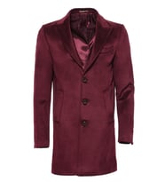 Bordo Sivri Yaka Slim Fit Kaban - Wessi