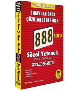 Tasarı DGS ALES TYT KPSS MSÜ Sözel Yetenek 888 Soru Bankası Çözümlü