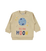 Civil Baby To The Moon Baskılı 6-18 Ay Sweatshirt - Hardal (Sütlü Kahve)