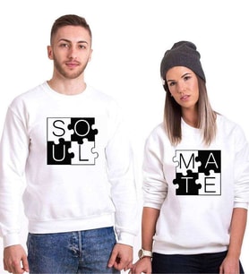 Tshirthane Puzzle Soul Mate Sevgili Kombinleri Sweatshirt Kombini (Tek Ürün Fiyatıdır.)
