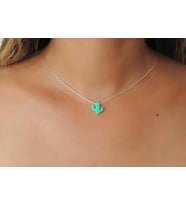 KAKTÜS OPAL 925 AYAR GÜMÜŞ KOLYE