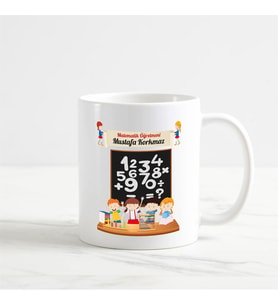 Kişiye Özel Matematik Öğretmeni Beyaz Kupa Bardak (7. Tasarım)