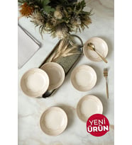 Keramika Taupe Bloom Halka Çerezlik / Sosluk 13 Cm 6 Adet 22528 (A.Krem)