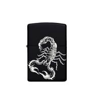 Akrep Desenli Kişiye Özel İsimli Zippo Model Çakmak Benzinli Siyah Metal  Çakmak
