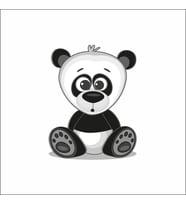 Sevimli Panda Sticker Duvar Sticker 25x15 CM