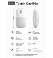 Şarjlı Kablosuz Gri Mouse Bluetooth + 2.4G Çift Modlu Type-C Şarjlı Sessiz Tuşlu Ergonomik Optik 1200/1600 DPI Taşınabilir Mouse