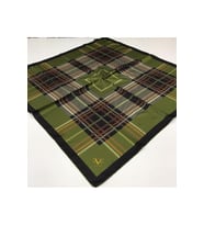 Ekose Desen Black Seri Twill Eşarp Eşarp Askısı ile Birlikte 90x90 cm Siyah Yeşi