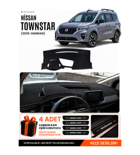 NİSSAN TOWNSTAR (2025-SONRASI) Uyumlu Torpido Örtüsü Torpido Kılıfı - Siyah