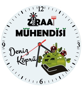 Biresimden Ziraat Mühendisine Hediye İsimli Cam Duvar Saati