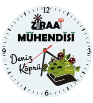 Biresimden Ziraat Mühendisine Hediye İsimli Cam Duvar Saati