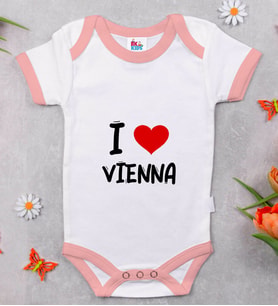 BK Kids I Love Vienna Tasarımlı Pembe Bebek Body Zıbın - Model 1
