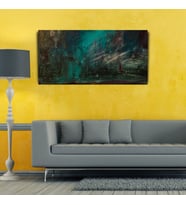 Soyut Orman Manzarası , Yağlıboya Kanvas Tablo 60 x 120