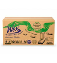 Wex Dispenser Peçete Çift Katlı %100 Selüloz 250 Yaprak x 18 Paket Masaüstü Dispenser Uyumlu