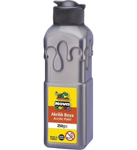 Gri Akrilik Boya 250 gr 1 Adet Su Bazlı Akrilik Boyası Hobi Sanatsal Boy Tuval Ahşap Metal