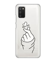 Samsung Galaxy A02S Uyumlu Kalp Desenli Şeffaf Telefon Kılıfı